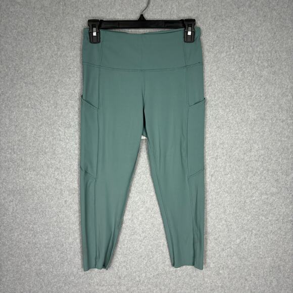 CRZ Yoga Leggings Womens Small Green Sports Capris Pockets Active Lounge READ - Picture 1 of 14